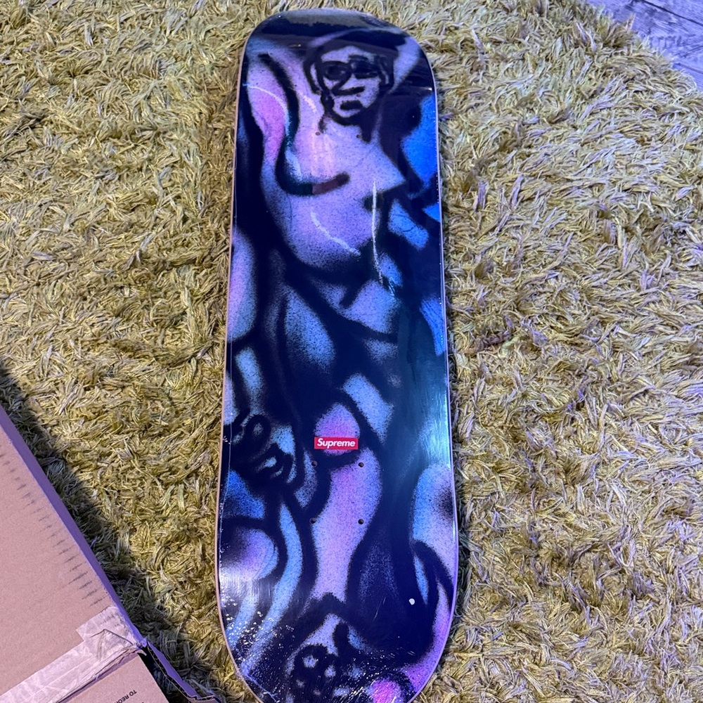 Supreme Red and Dark Purple Skateboard Deck
